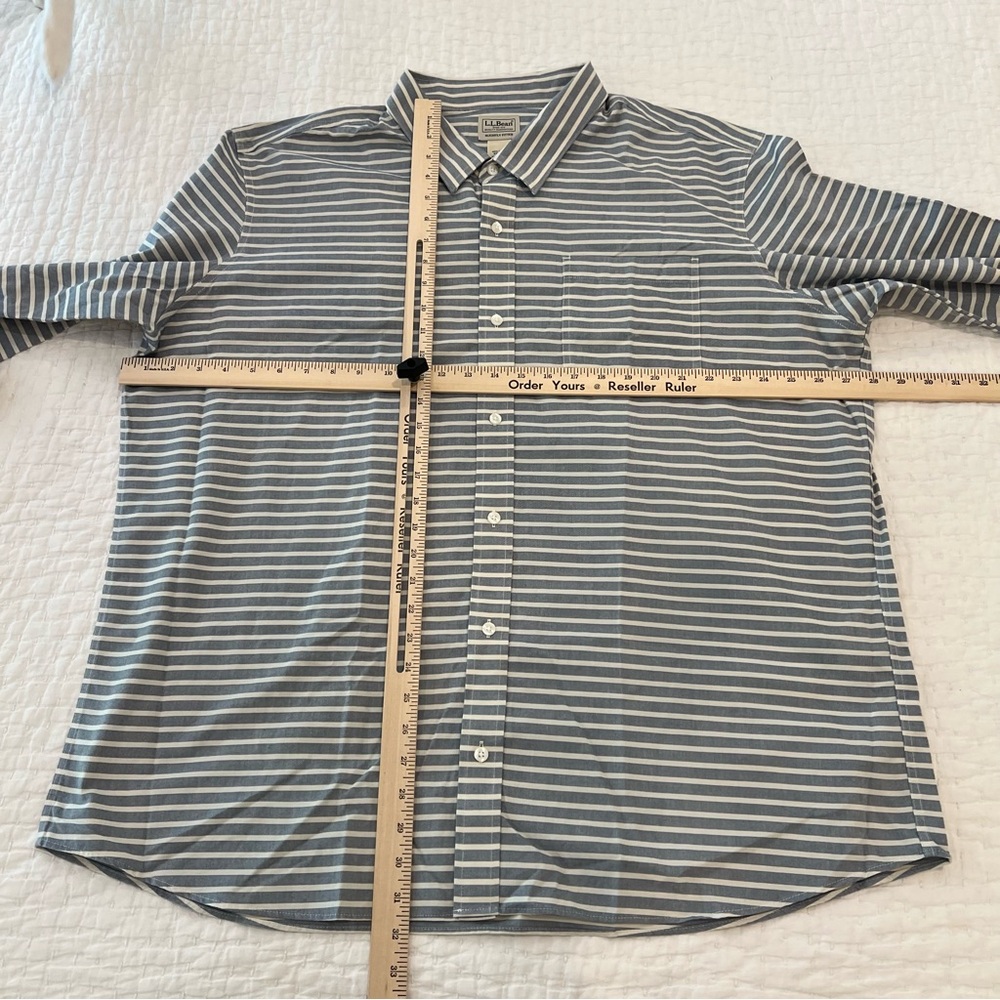 LL Bean Shirt Mens 2XL Wrinkle Free Ultrasoft Cotton Button Up Slightly Fitted - Picture 8 of 13